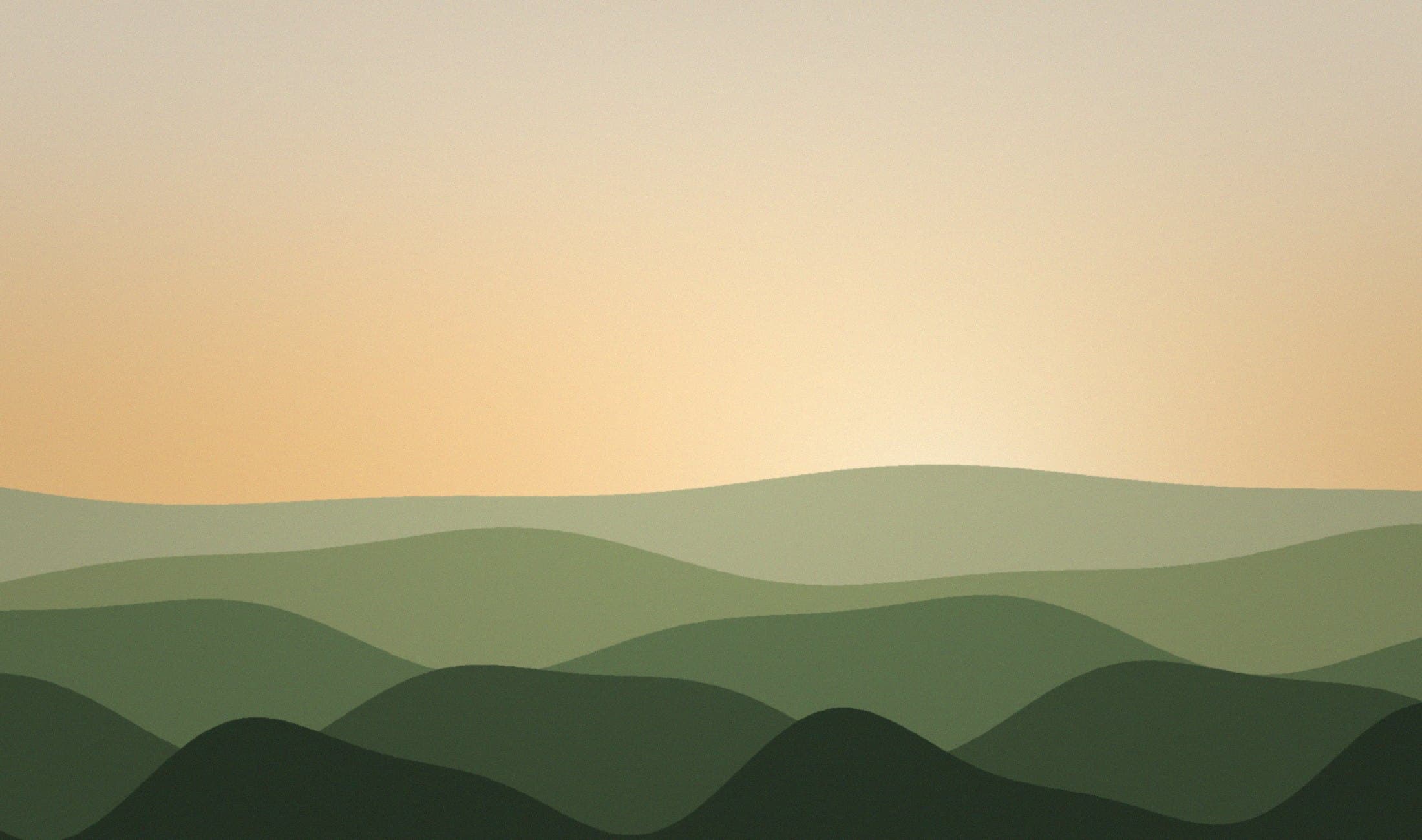 Rolling hills at golden hour over Goldmine Farm